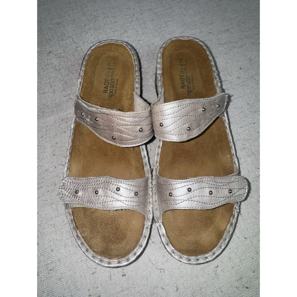 NAOT Metallic Leather Footbed Adjustable Sandals‎ US Women's Sz 9 EU 40